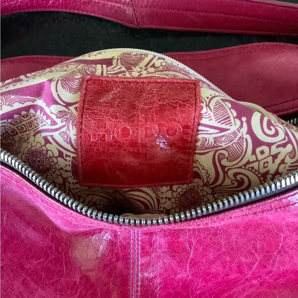 HOBO Vibrant Pink Leather Hobo Bag